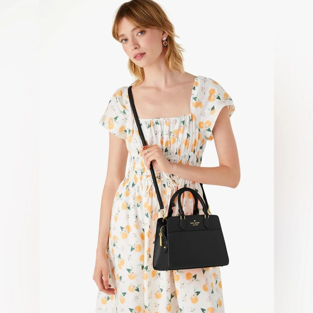 Kate Spade Madison Small Satchel Crossbody In Black